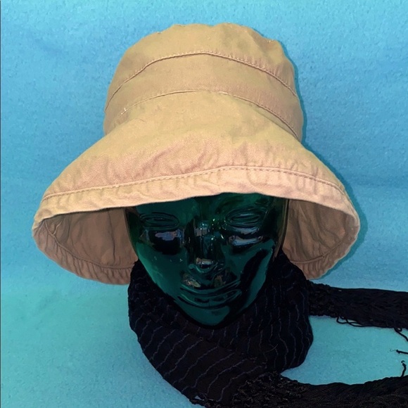 JACLYN SMITH Bucket hat tan wide brim beach sun summer size OSFA - Picture 1 of 9